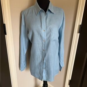 Classic Light Blue Men's Casual Button-Down Shirt